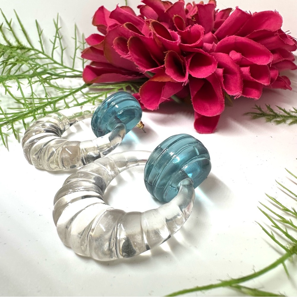 Retro Style⚜️Clear Acrylic Door Knocker Hoops - Picture 4 of 6